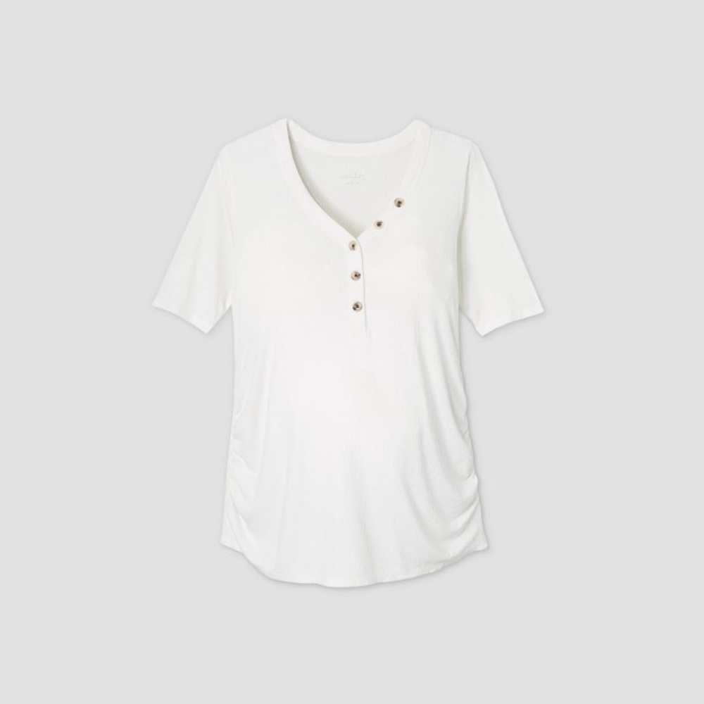 V-neck, elbow sleeve, Isabel maternity shirt